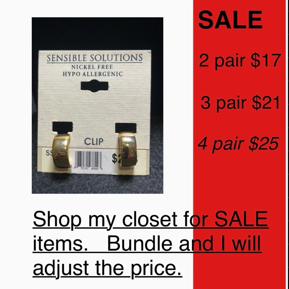 Vintage Sensible Solutions gold.toned, earrings-nickel free and hypo allergenic